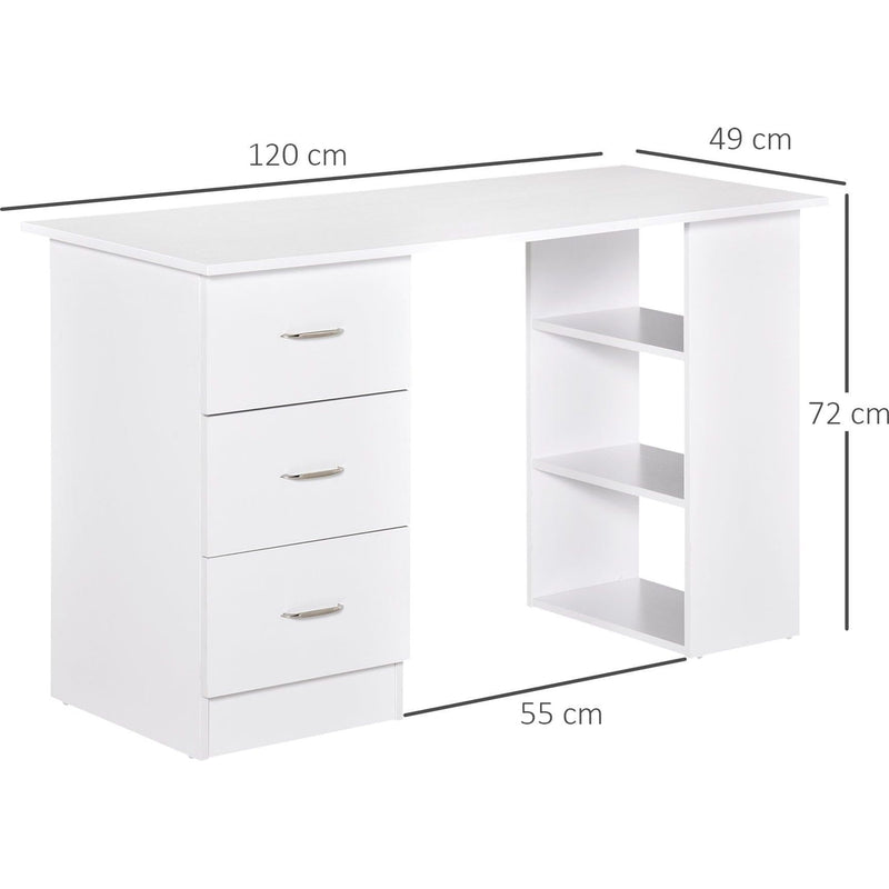 120cm Computer Desk with Storage for Home Office