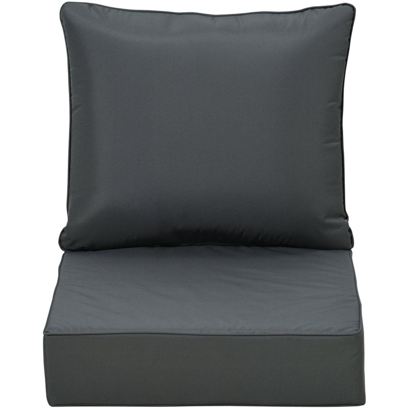 Thick Chair Cushions Outdoor - Charcoal Outsunny