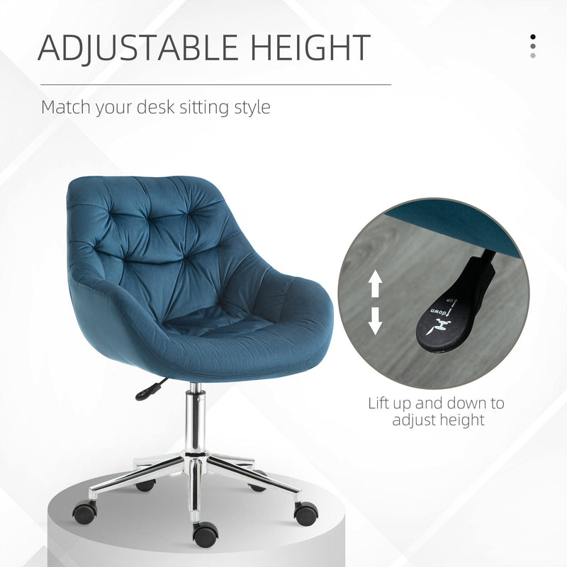 Blue Velvet Ergonomic Office Chair