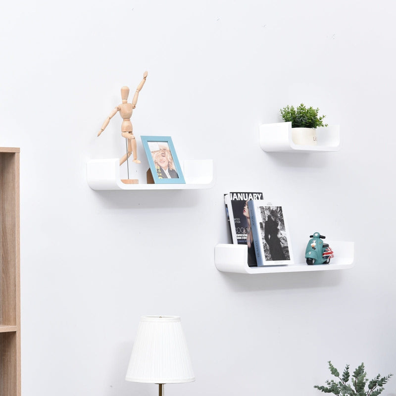 3 pcs U Shaped Shelves Set-White