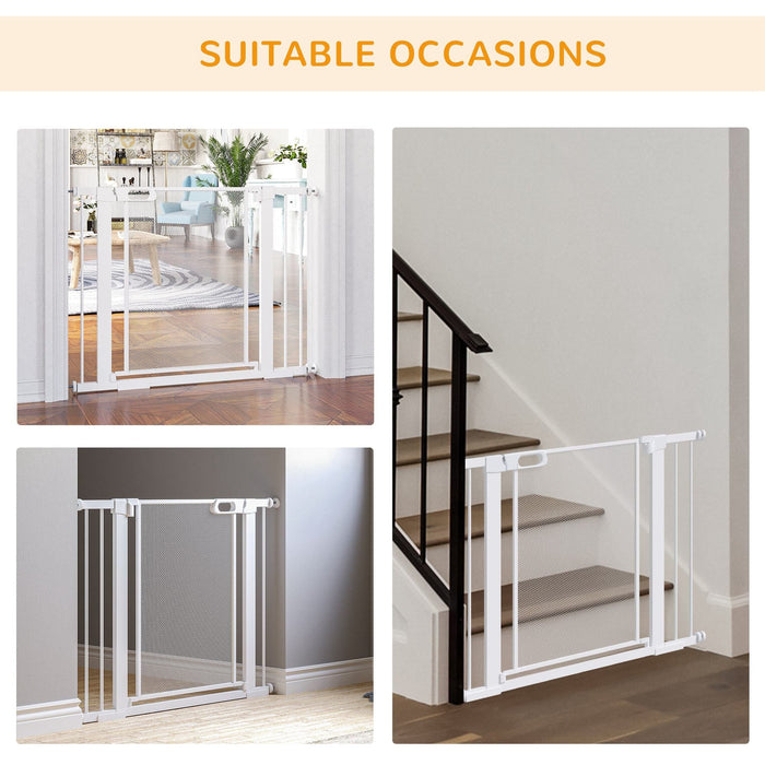 White Dog Gate for Doorways & Stairs