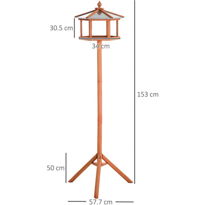Wooden Bird Feeding Station for Garden, Patio, Balcony Pawhut