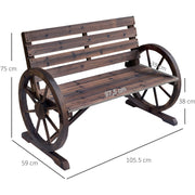 Wagon Wheel Garden Bench Outsunny