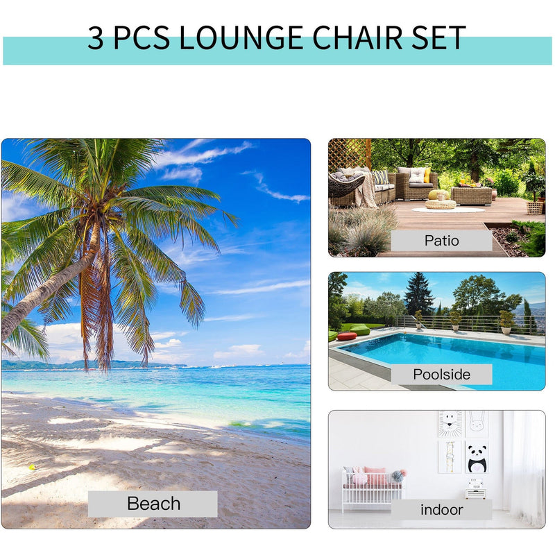 3-Piece Sun Loungers With Table
