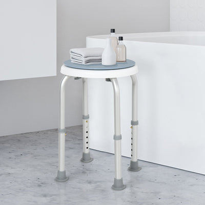 360° Swivel Bath Stool With Adjustable Height Homcom
