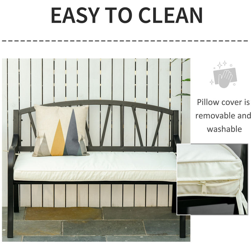 2-Seater Bench Cushion, 120x50x8cm, Indoor/Outdoor