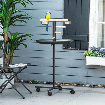 Garden Bird Feeding Station w/ Wheels Pawhut