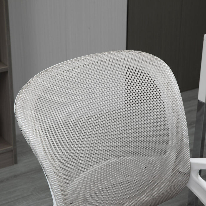 Grey Mesh Office Chair with Lumbar Support & Armrests