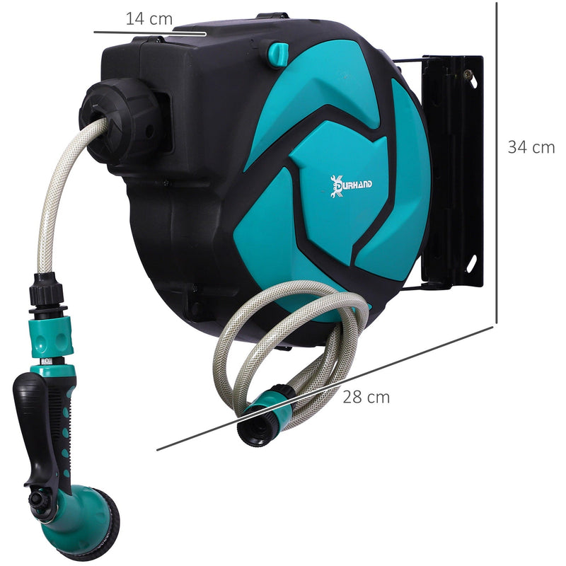 Automatic Garden Hose Reel, Wall Mounted, 7 Patterns Nozzle
