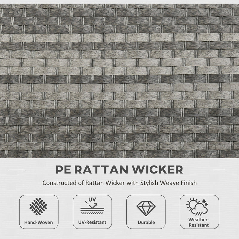 9 Seater Rattan Corner Sofa with Fire Pit Table & Footstools