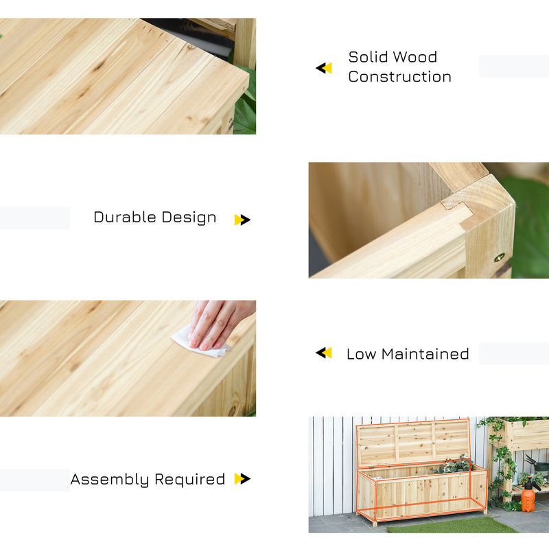 Garden Arch Wood Bench with Outdoor Storage Box