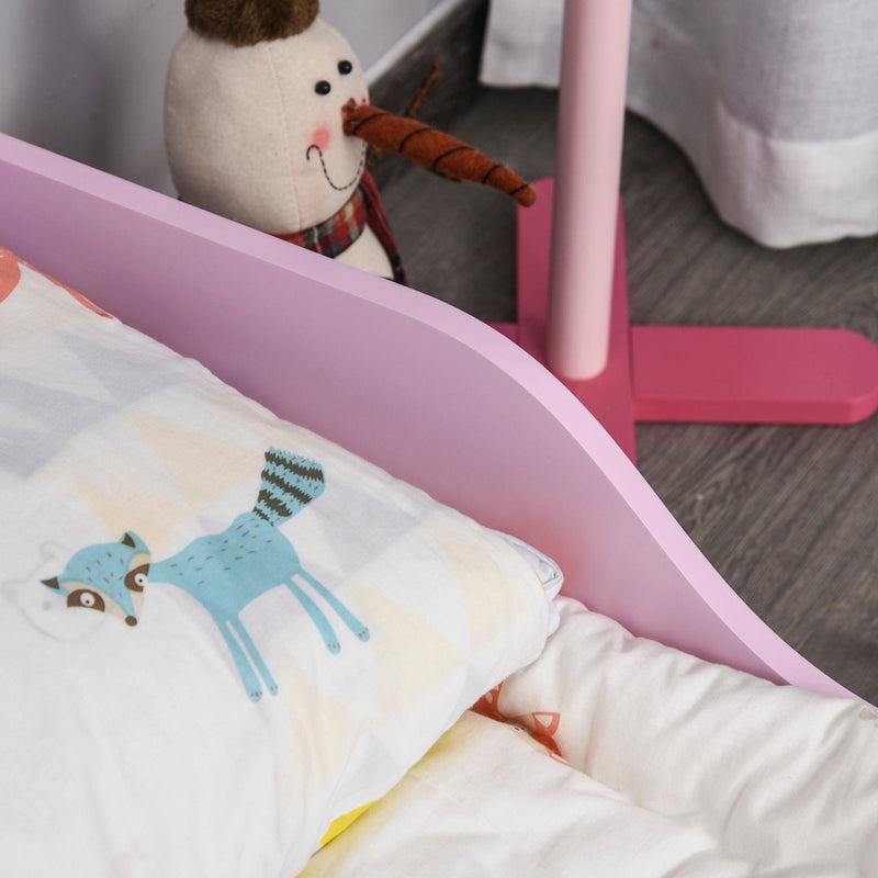 Kids Single Bed with Castle Design, Pink