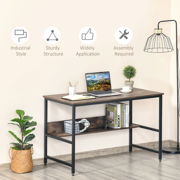 Home Office Desk with Shelf & Adjustable Feet