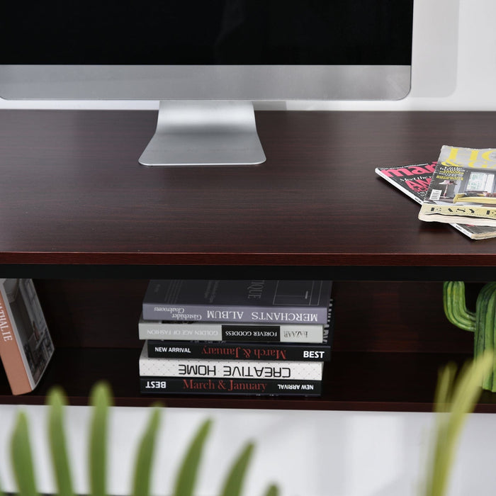 Home Office Desk with Shelf & Adjustable Feet