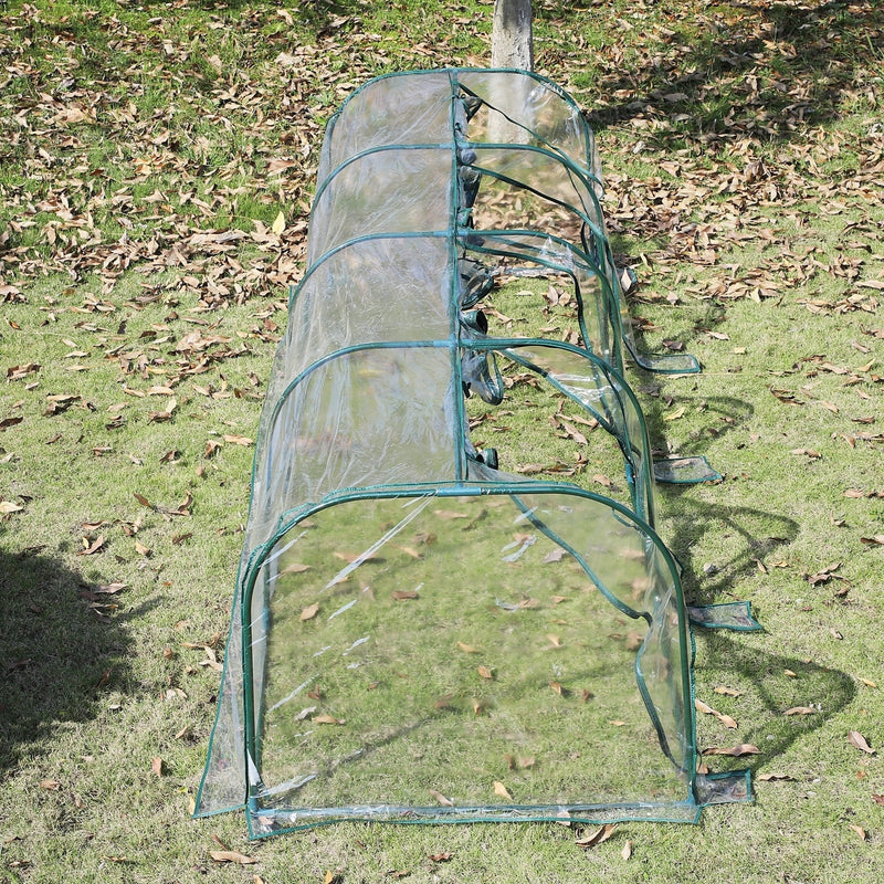 Mini PVC Greenhouse, Steel Frame, Zipper Doors