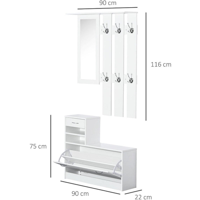 Simple White Entryway Furniture Set