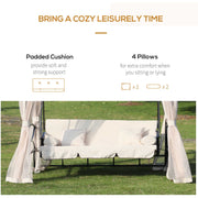 Outdoor 2-in-1 Convertible Garden Swing Chair Bed Outsunny