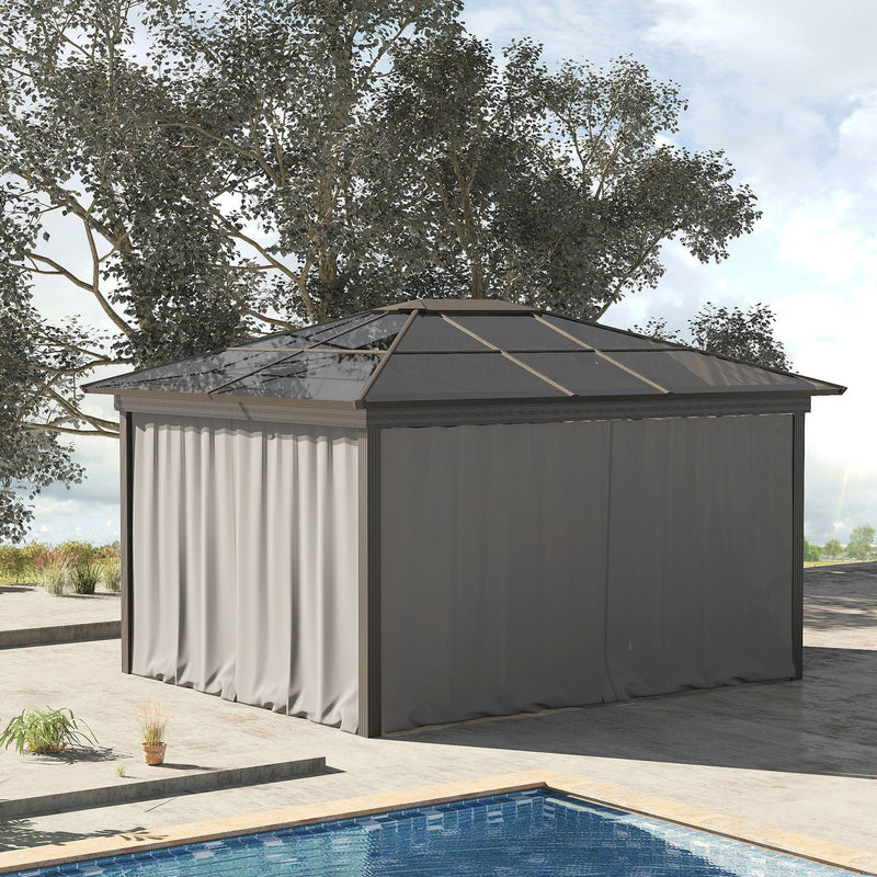 Sides For Gazebo, 4 Panels, Fits Most 3x3m Gazebos, Grey Outsunny