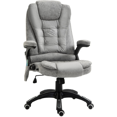 Heated Massage Chair w/ Swivel Grey Vinsetto