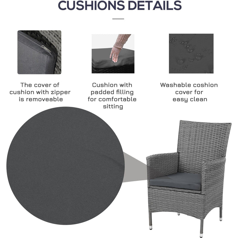 3 Piece Rattan Bistro Set with Companion Chair & Table