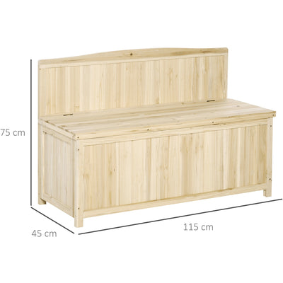 Garden Arch Wood Bench with Outdoor Storage Box Outsunny