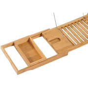 Extendable Bamboo Bath Caddy, 75-109L x 23.5W cm Homcom