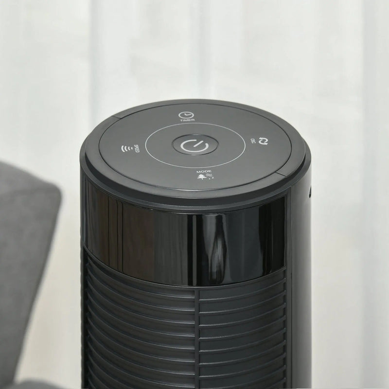 46" Oscillating Tower Fan, 3 Speed, Remote, 12h Timer, Black Homcom