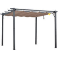 3m x 3m Metal Pergola With Retractable Canopy Outsunny