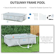 8ft Steel Frame Pool Set, Filter Pump, Rust Resistant Outsunny