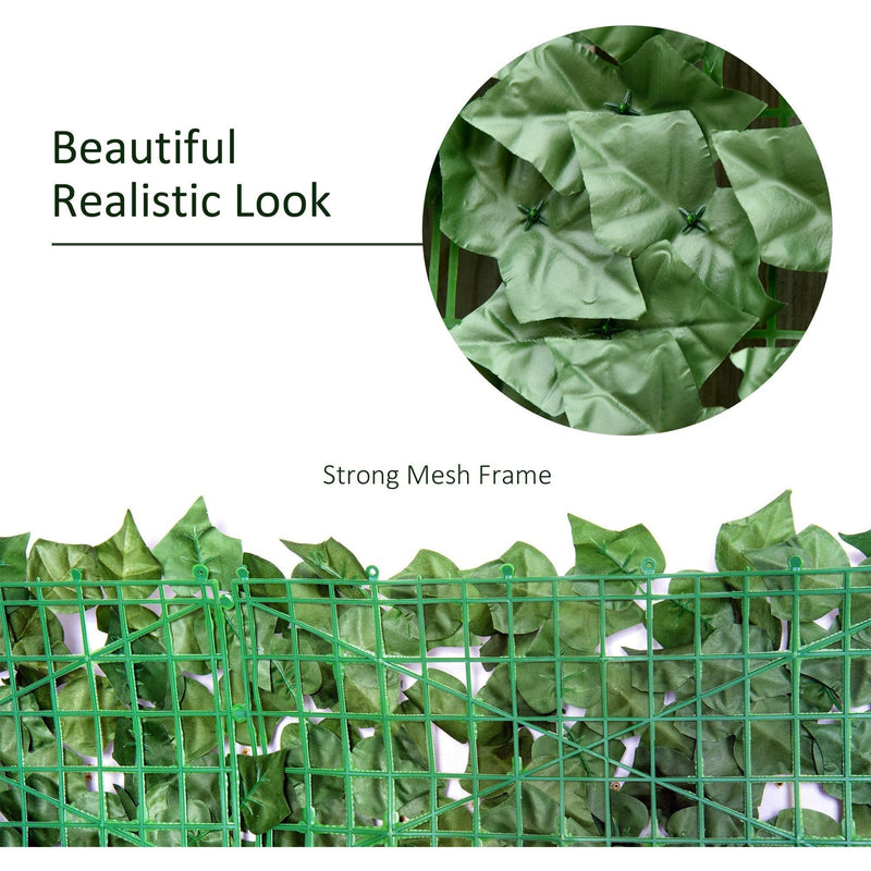 Artificial Leaf Hedge Screen, 3M x 1M, Outdoor/Indoor, Green