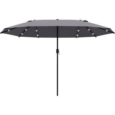 4.4m Double Sided LED Garden Parasol - Patio Sun Shade Outsunny