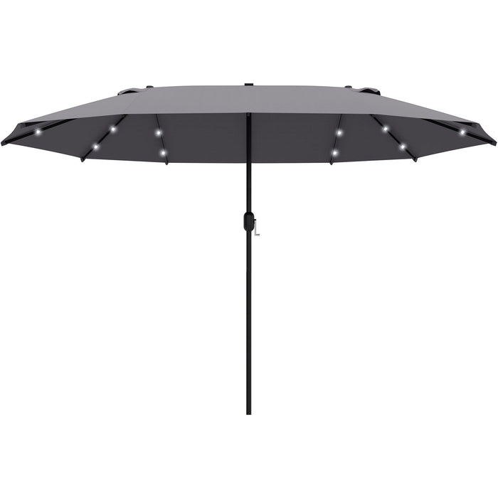 4.4m Double Sided LED Garden Parasol - Patio Sun Shade