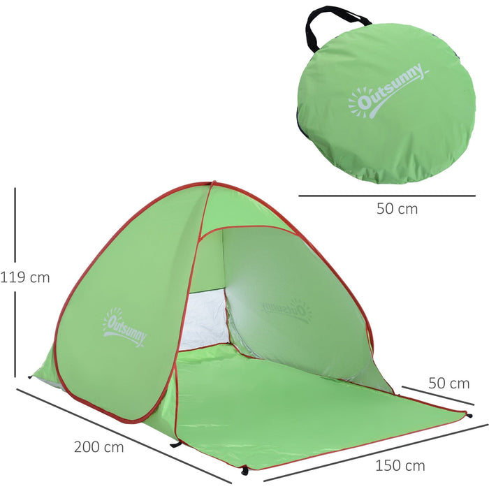 Instant Pop Up Beach Tent for 2-3 Persons, UV 30+ Green