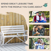 Wagon Wheel Garden Bench Outsunny