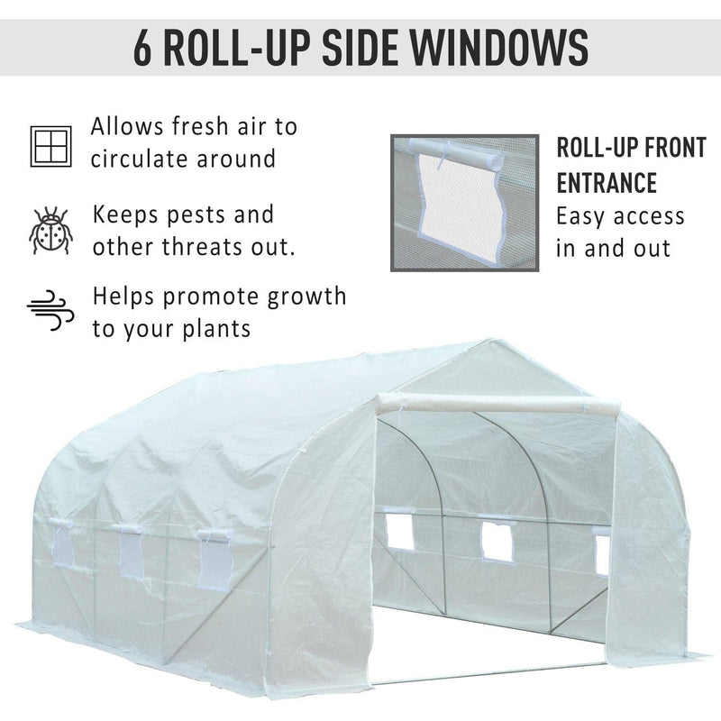 Polytunnel Greenhouse - Galvanised Frame - PE Cover - 3.5x3m