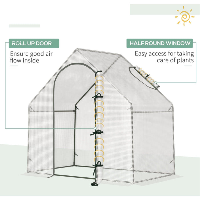 All-Season Portable Greenhouse, Steel Frame, 180x100x168cm