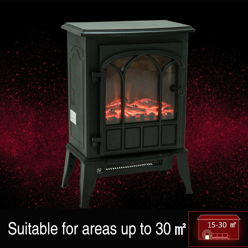 Freestanding Electric Fireplace Heater, 1000W/2000W