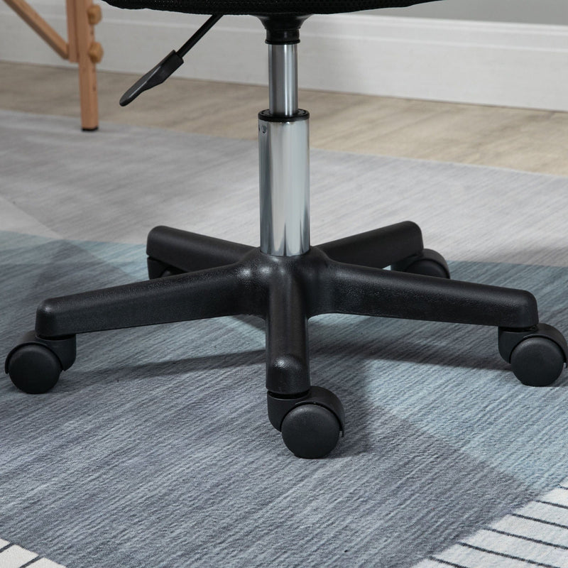 Black Salon Stool with Hydraulic Adjustable Height