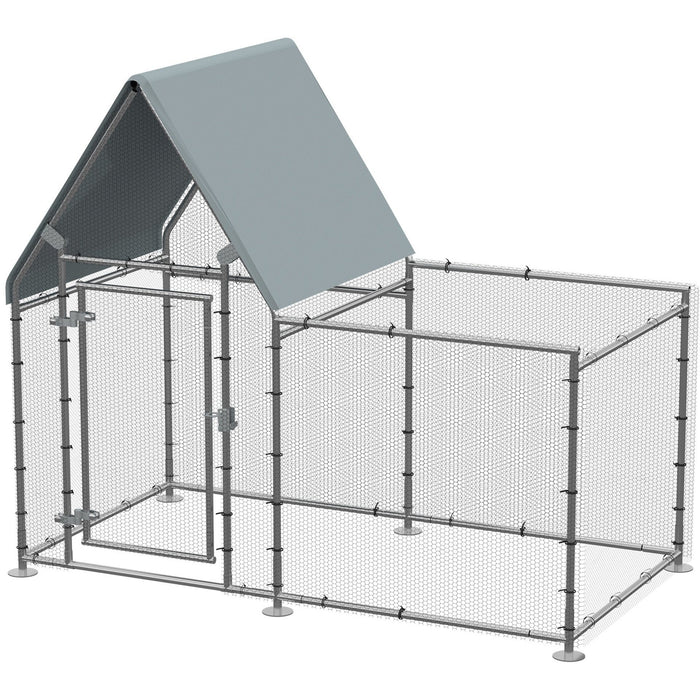 Large Galvanised Walk In Chicken Run w/ Water-Resist Cover