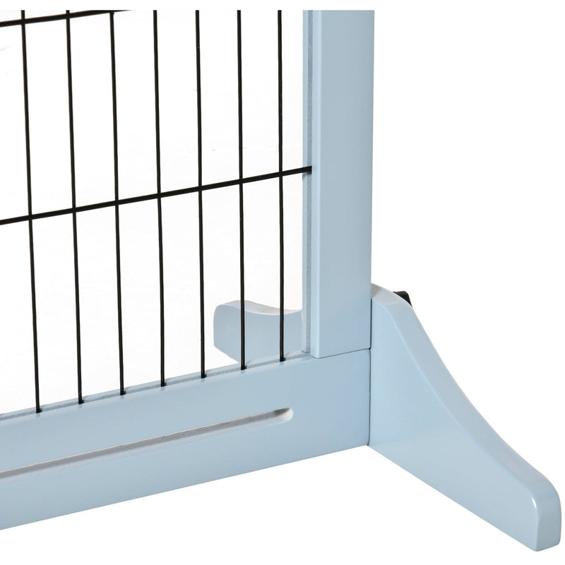 Freestanding Dog Gate, Solid Pine, 69H x 104-183cm, Blue