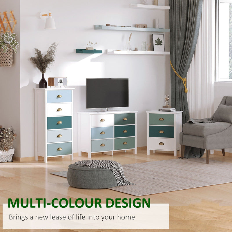 5 Drawer Dresser, Metal Handle, Slim, Living Room/Bedroom