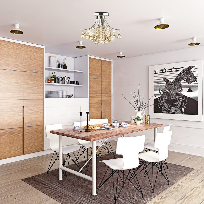 Elegant Crystal Chandelier, 3-Light K9 Crystal, D40x28cm