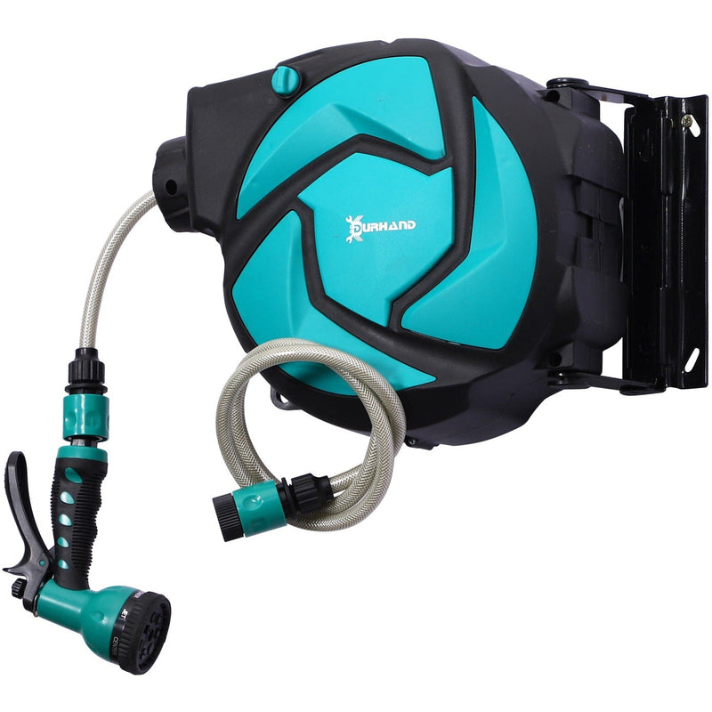 Automatic Garden Hose Reel, Wall Mounted, 7 Patterns Nozzle