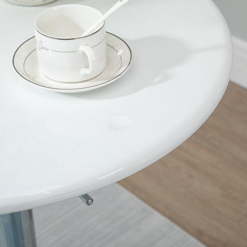 Modern White Round Bar Table With Adjustable Height