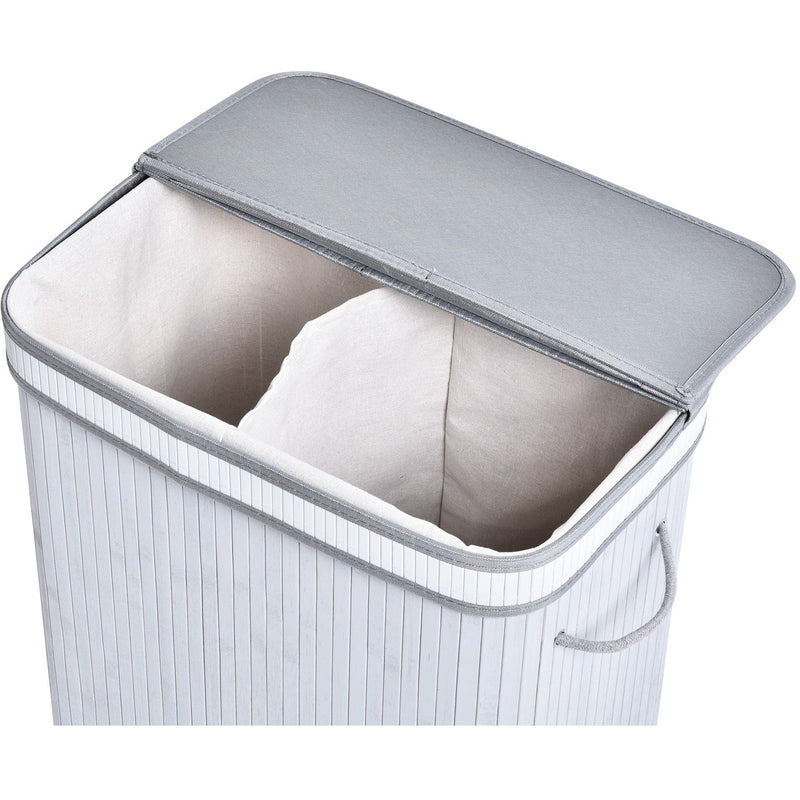 Foldable Laundry Basket, Grey Wood