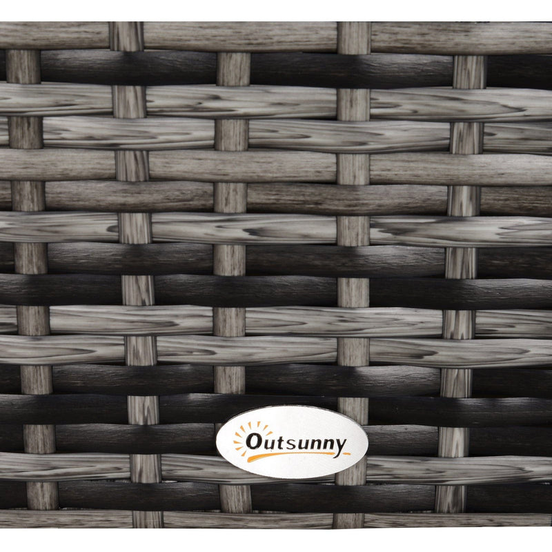 Rattan Side Table, Tempered Glass Top