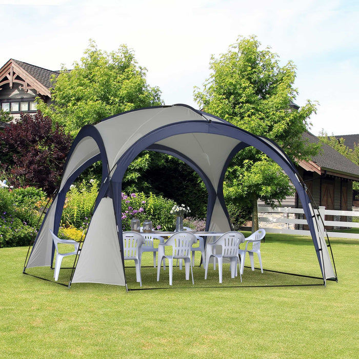 Dome Event Shelter, Garden Canopy, 3.5x3.5m, Cream/Blue