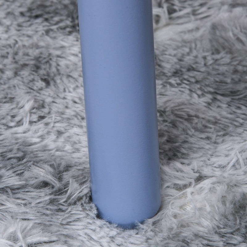 Kids Table and Chairs Set 3 Pieces 1 Table 2 Chairs Toddler Wooden Multi-usage Easy Assembly Star Image Ornament Blue and White