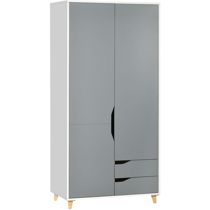 2 Door Wardrobe With 2 Doors, Grey