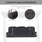 Black Outdoor Swing Chair With Canopy & Cup Trays Outsunny